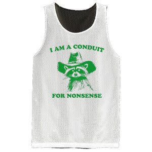 I Am A Conduit For Nonsense Funny Cowboy Raccoon Mesh Reversible Basketball Jersey Tank