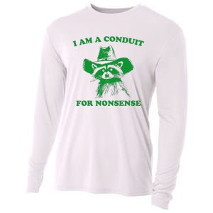 I Am A Conduit For Nonsense Funny Cowboy Raccoon Cooling Performance Long Sleeve Crew