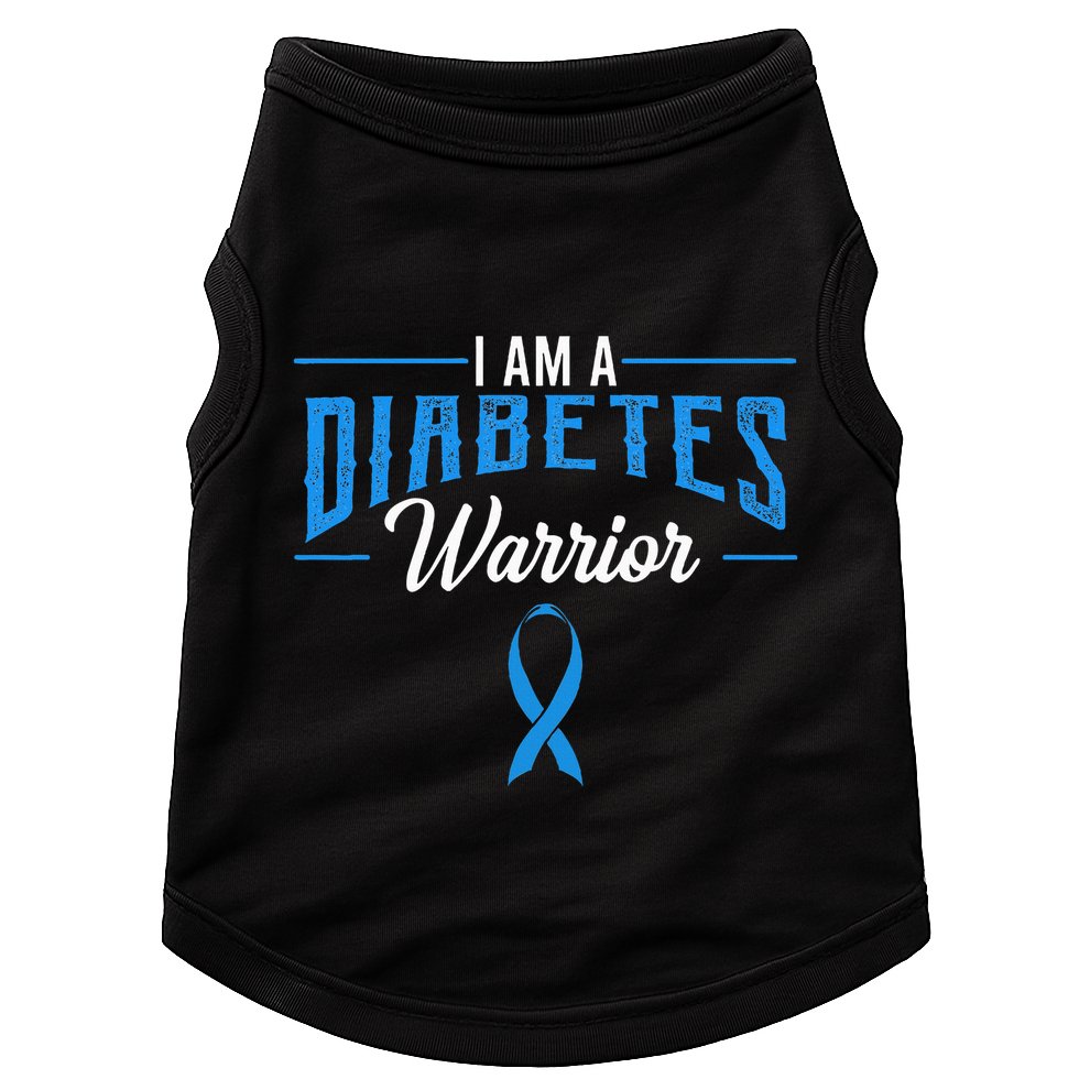 I Am A Diabetes Warrior Awareness Ribbon Diabetic Dm Gift Doggie Tank