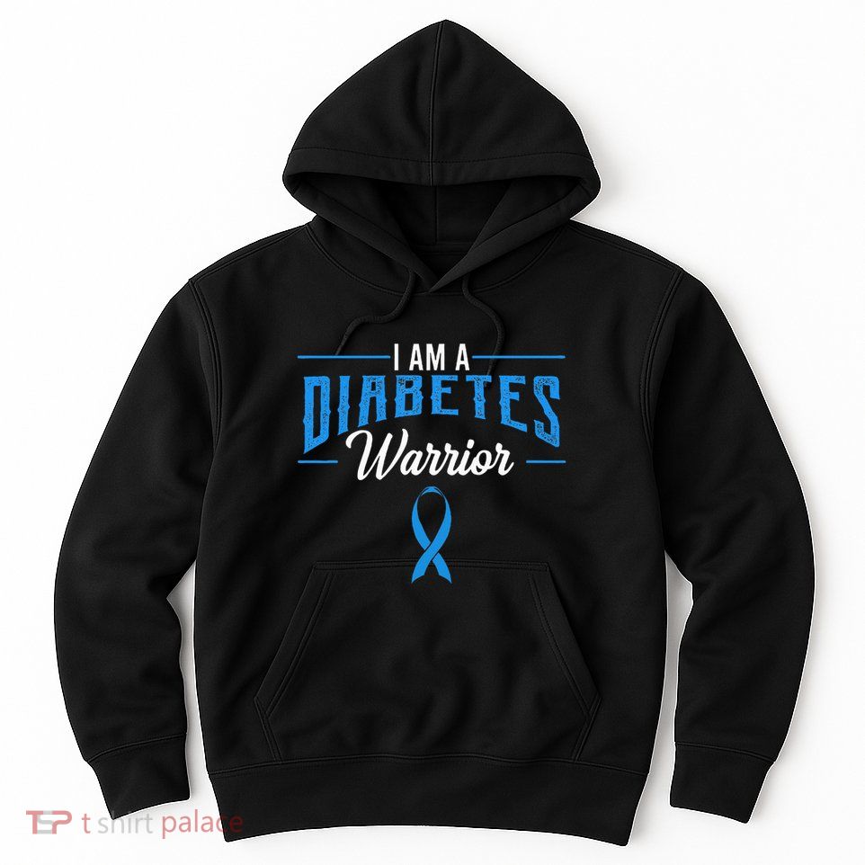 I Am A Diabetes Warrior Awareness Ribbon Diabetic Dm Gift Hoodie