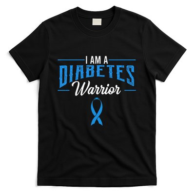 I Am A Diabetes Warrior Awareness Ribbon Diabetic Dm Gift T-Shirt