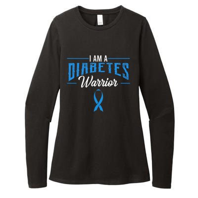 I Am A Diabetes Warrior Awareness Ribbon Diabetic Dm Gift Womens CVC Long Sleeve Shirt