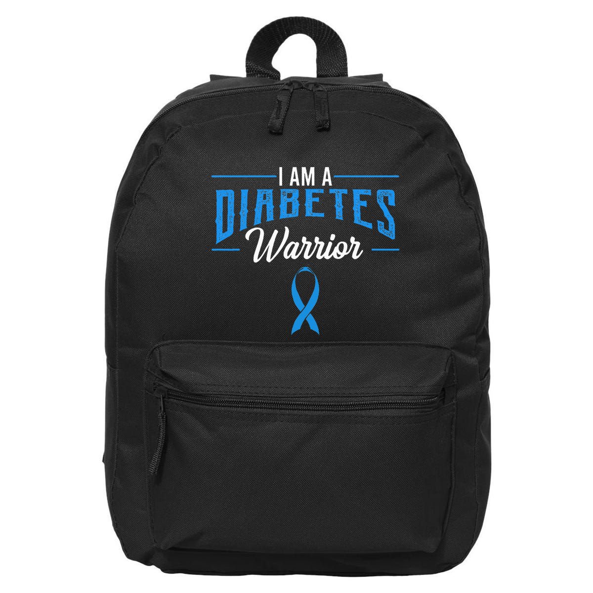 I Am A Diabetes Warrior Awareness Ribbon Diabetic Dm Gift 16 in Basic Backpack