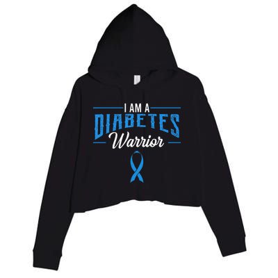 I Am A Diabetes Warrior Awareness Ribbon Diabetic Dm Gift Crop Fleece Hoodie