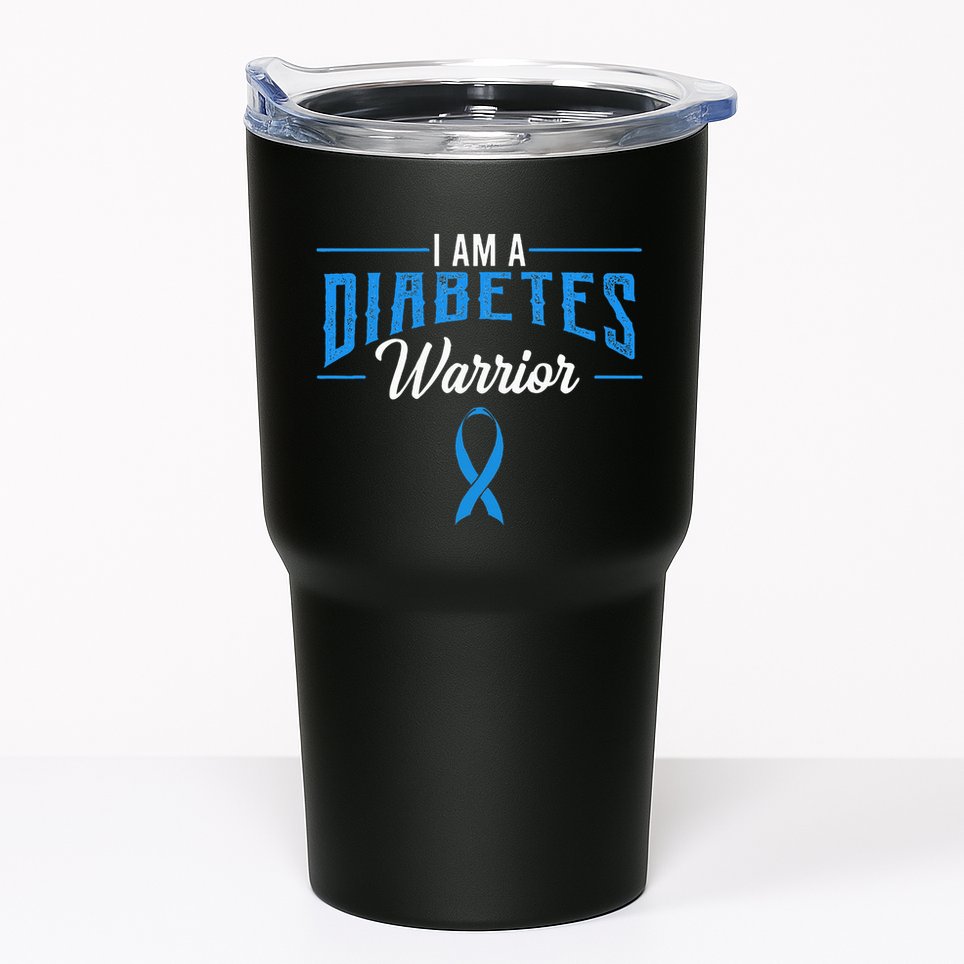 I Am A Diabetes Warrior Awareness Ribbon Diabetic Dm Gift Tumbler