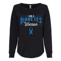 I Am A Diabetes Warrior Awareness Ribbon Diabetic Dm Gift Womens California Wash Sweatshirt