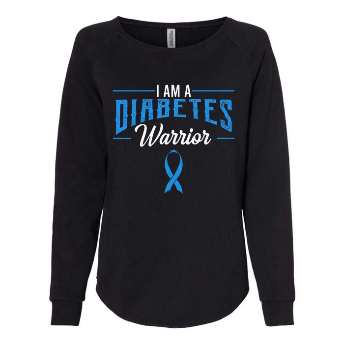 I Am A Diabetes Warrior Awareness Ribbon Diabetic Dm Gift Womens California Wash Sweatshirt