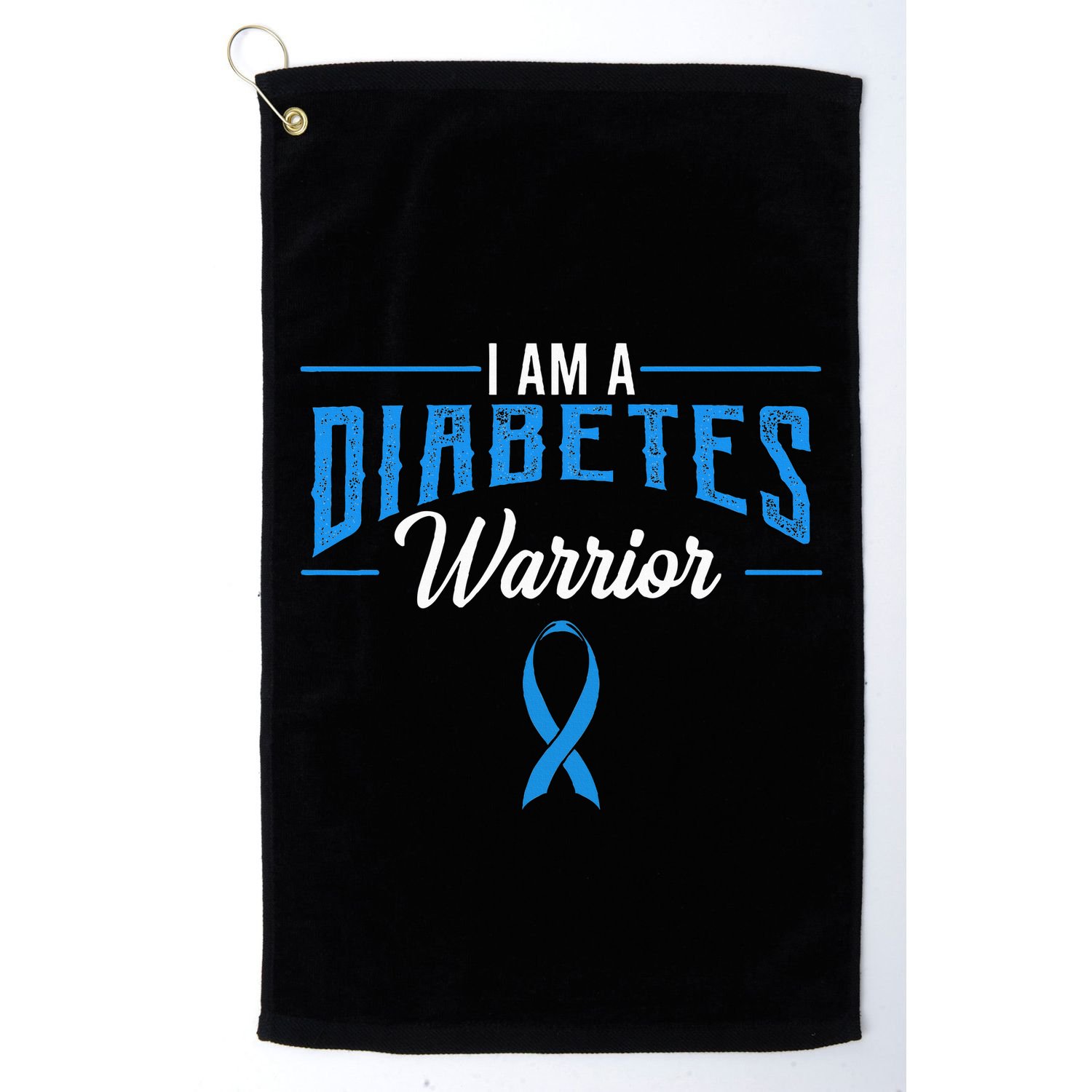 I Am A Diabetes Warrior Awareness Ribbon Diabetic Dm Gift Golf Towel