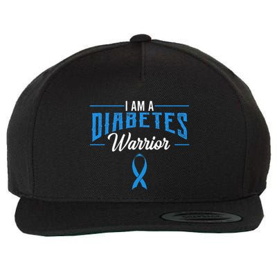 I Am A Diabetes Warrior Awareness Ribbon Diabetic Dm Gift Wool Snapback Cap