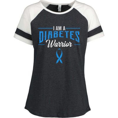 I Am A Diabetes Warrior Awareness Ribbon Diabetic Dm Gift Enza Ladies Jersey Colorblock Tee