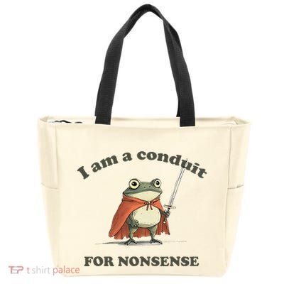 I Am A Conduit For Nonsense Funny Frog Zip Tote Bag