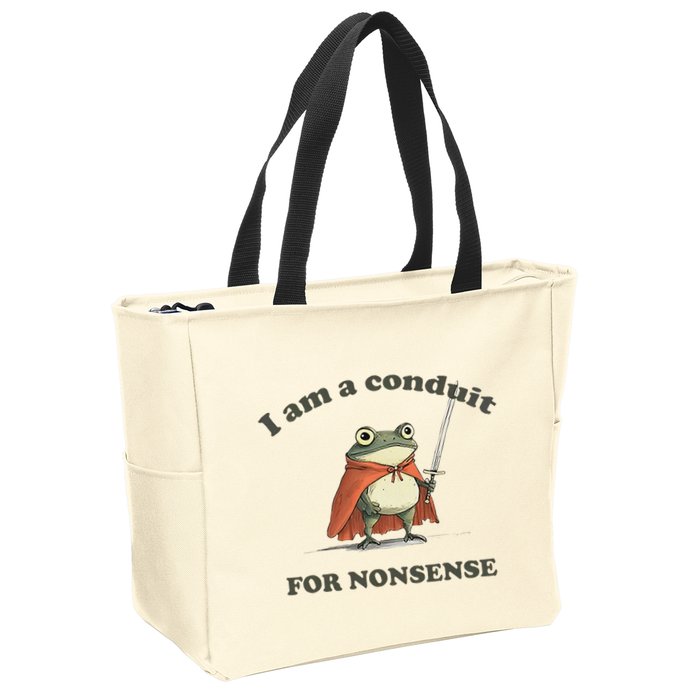 I Am A Conduit For Nonsense Funny Frog Zip Tote Bag
