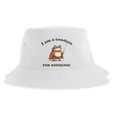I Am A Conduit For Nonsense Funny Frog Sustainable Bucket Hat