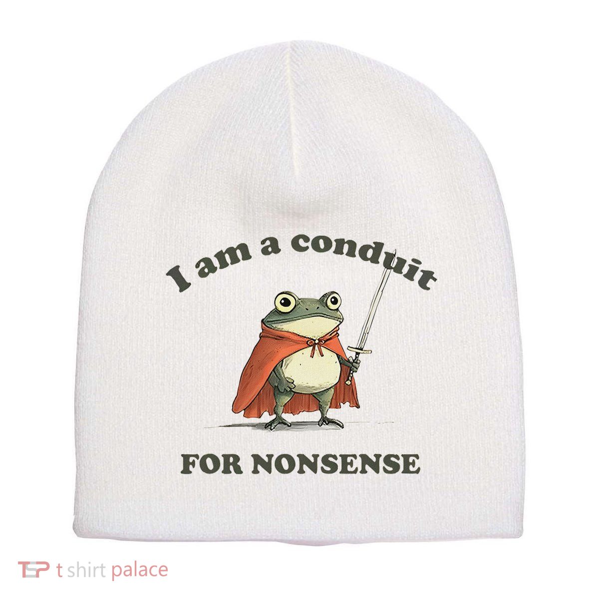 I Am A Conduit For Nonsense Funny Frog Short Acrylic Beanie