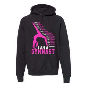 I Am A Gymnast Motivation Handstand Gymnastics Premium Hoodie