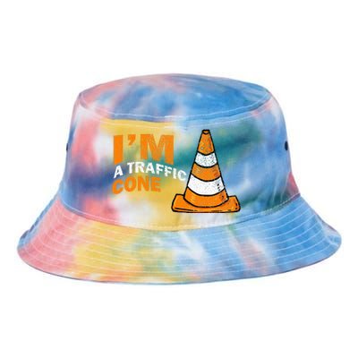 I Am A Traffic Cone Halloween Costume IM Lazy Easy Tie Dye Newport Bucket Hat