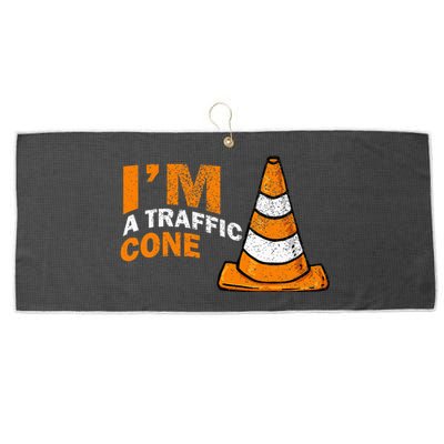 I Am A Traffic Cone Halloween Costume IM Lazy Easy Large Microfiber Waffle Golf Towel