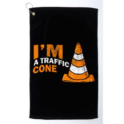 I Am A Traffic Cone Halloween Costume IM Lazy Easy Platinum Collection Golf Towel