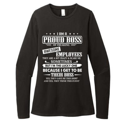 I Am A Proud Boss Of Freaking Awesome Employees Gift Womens CVC Long Sleeve Shirt