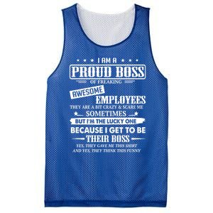 I Am A Proud Boss Of Freaking Awesome Employees Gift Mesh Reversible Basketball Jersey Tank