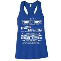 I Am A Proud Boss Of Freaking Awesome Employees Gift Women's Racerback Tank