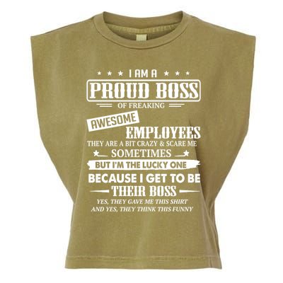 I Am A Proud Boss Of Freaking Awesome Employees Gift Garment-Dyed Women's Muscle Tee