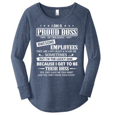 I Am A Proud Boss Of Freaking Awesome Employees Gift Women's Perfect Tri Tunic Long Sleeve Shirt