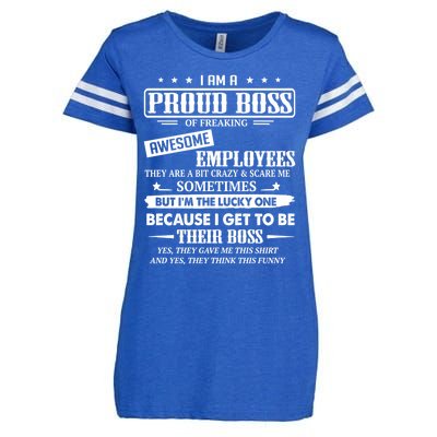 I Am A Proud Boss Of Freaking Awesome Employees Gift Enza Ladies Jersey Football T-Shirt