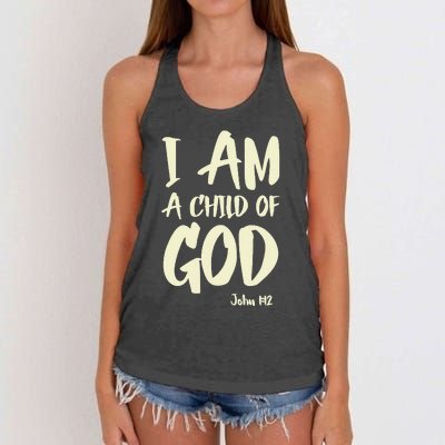 I Am A Child Of God John 112 Have Faith In Jesus Christ Women's Knotted Racerback Tank