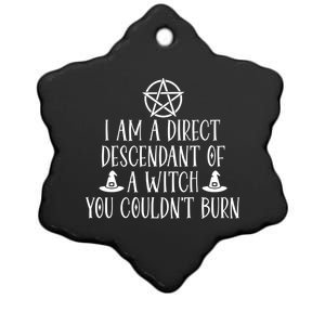 I Am A Direct Descendant Of A Witch Pentacle Meaningful Gift Ceramic Star Ornament