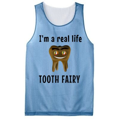 I Am A Real Life Tooth Fairy (D0100980A) Funny Gift Mesh Reversible Basketball Jersey Tank