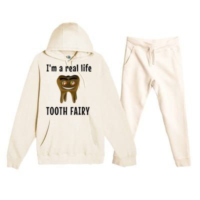 I Am A Real Life Tooth Fairy (D0100980A) Funny Gift Premium Hooded Sweatsuit Set