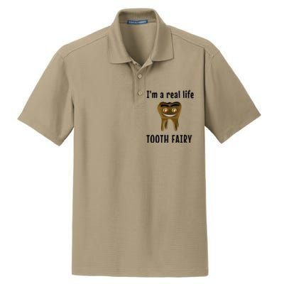 I Am A Real Life Tooth Fairy (D0100980A) Funny Gift Dry Zone Grid Polo