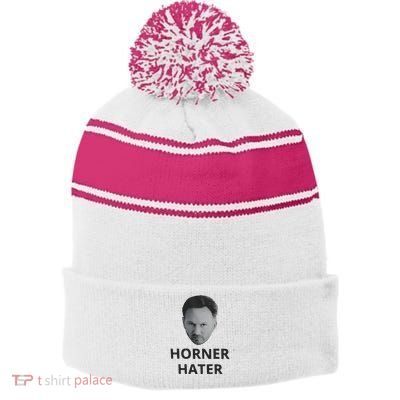 I Am A Hardcore Christian Front Horner Hater Back Stripe Pom Pom Beanie
