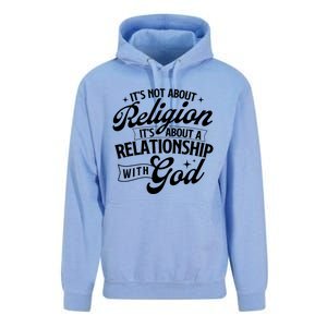 ItS About A Relationship With God Christian Faith Jesus Unisex Surf Hoodie