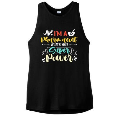 I am a Pharmacist What's Your Super Power Funny Ladies PosiCharge Tri-Blend Wicking Tank