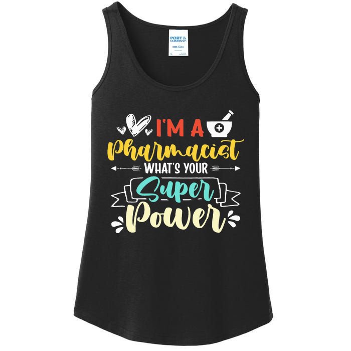 I am a Pharmacist What's Your Super Power Funny Ladies Essential Tank