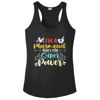 I am a Pharmacist What's Your Super Power Funny Ladies PosiCharge Competitor Racerback Tank