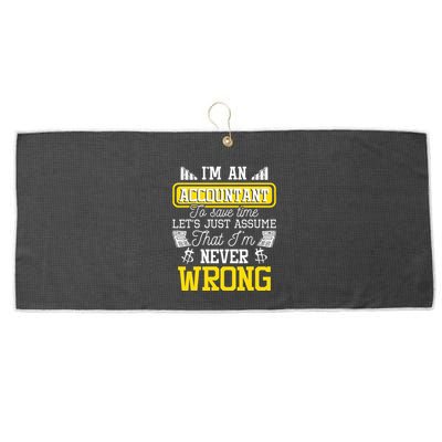 Im An Accountant To Save Time Auditor Auditing Bookkeeper Large Microfiber Waffle Golf Towel