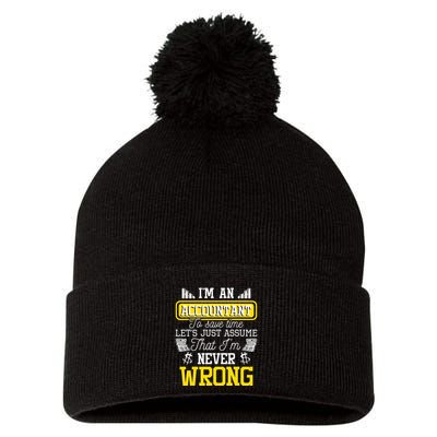 Im An Accountant To Save Time Auditor Auditing Bookkeeper Pom Pom 12in Knit Beanie