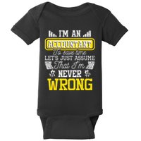 Im An Accountant To Save Time Auditor Auditing Bookkeeper Baby Bodysuit