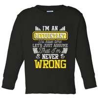 Im An Accountant To Save Time Auditor Auditing Bookkeeper Toddler Long Sleeve Shirt