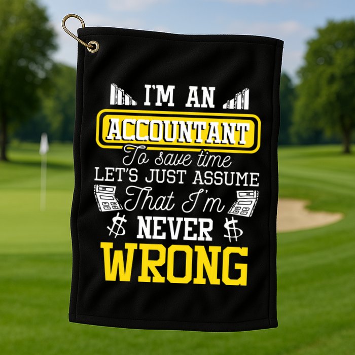 Im An Accountant To Save Time Auditor Auditing Bookkeeper Golf Towel