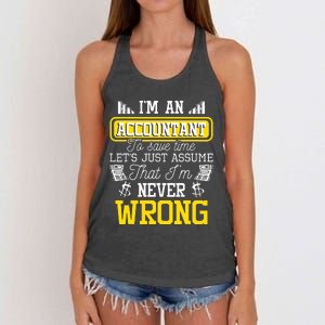 Im An Accountant To Save Time Auditor Auditing Bookkeeper Women's Knotted Racerback Tank