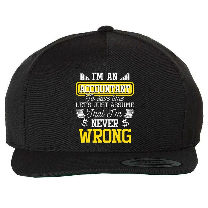 Im An Accountant To Save Time Auditor Auditing Bookkeeper Wool Snapback Cap