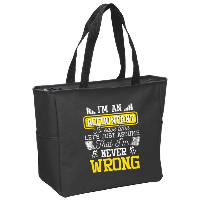 Im An Accountant To Save Time Auditor Auditing Bookkeeper Zip Tote Bag