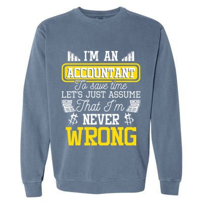 Im An Accountant To Save Time Auditor Auditing Bookkeeper Garment-Dyed Sweatshirt
