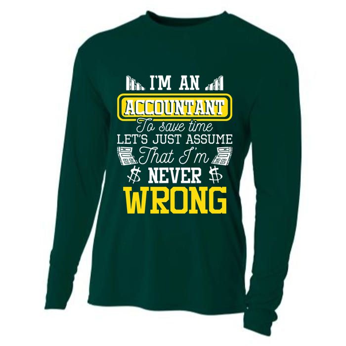 Im An Accountant To Save Time Auditor Auditing Bookkeeper Cooling Performance Long Sleeve Crew
