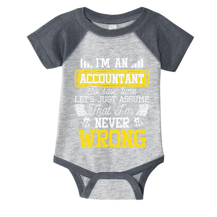 Im An Accountant To Save Time Auditor Auditing Bookkeeper Infant Baby Jersey Bodysuit