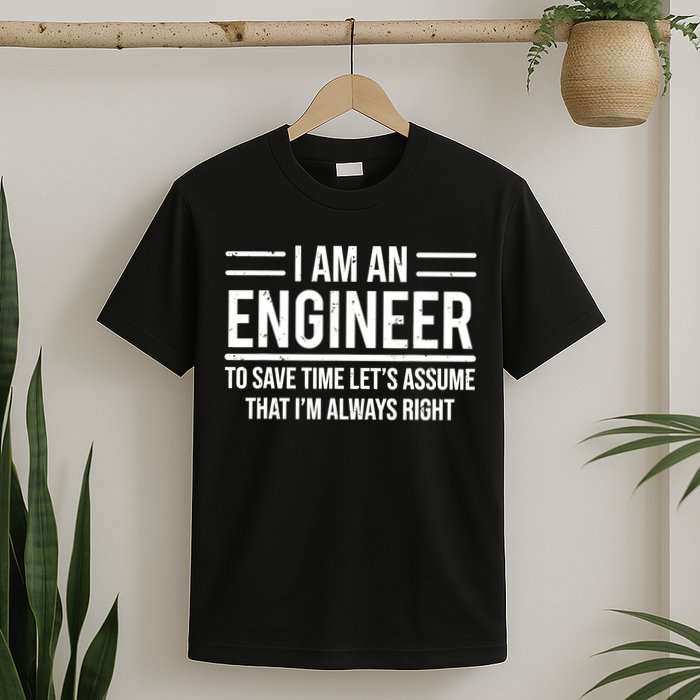I Am An Engineer To Save Time I'm Always Right Funny TShirt T-Shirt